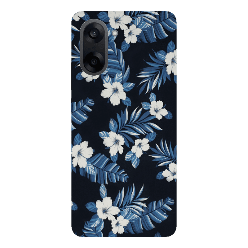 Oneplus Nord CE 5 flower blue laves Transparent Silicone TPU Θήκη